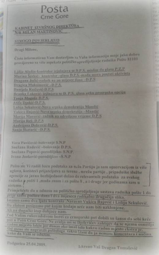 dan-upravnik-poste-podgorici-pravio-spisak-protivnika-dps-a-slika-222886